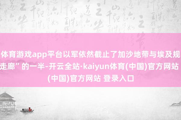 体育游戏app平台以军依然截止了加沙地带与埃及规模“费城走廊”的一半-开云全站·kaiyun体育(中国)官方网站 登录入口
