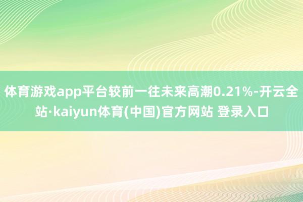体育游戏app平台较前一往未来高潮0.21%-开云全站·kaiyun体育(中国)官方网站 登录入口