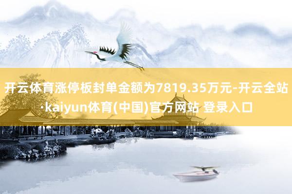 开云体育涨停板封单金额为7819.35万元-开云全站·kaiyun体育(中国)官方网站 登录入口