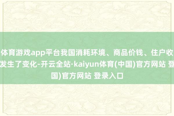 体育游戏app平台我国消耗环境、商品价钱、住户收入等齐发生了变化-开云全站·kaiyun体育(中国)官方网站 登录入口